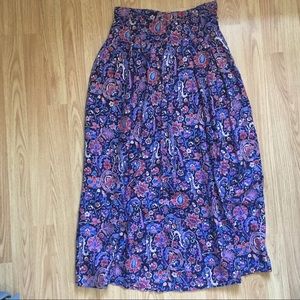 Skyr Vintage Pleated Paisley Maxi Skirt